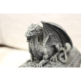 7.25 Inch Dragon Chest Shaped Decorative Trinket Box, Black Color