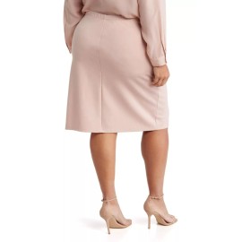 T TAHARI - PLUS SIZE: 3X - Light Blush Chic Slit Ponte Skirt - NEW!