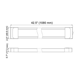 Raycharm RV Cargo LED Interior Area Lighting 42.5" x 2.0", 6000K Cool-White Even Diffused Beam, High Light-Output Low Ampere, Compact for Limited Space Mount, 12V/24V DC, On/Off Rocker Switch, 1-Pack