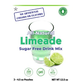 GramZero All Natural Limeade Zero Calorie Sugar Free Drink Mix, Great For Nutrition Club Loaded Tea, Stevia Sweetened