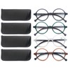 TISHUI Round Reading Glasses for Women Men +4.00 Blue Light