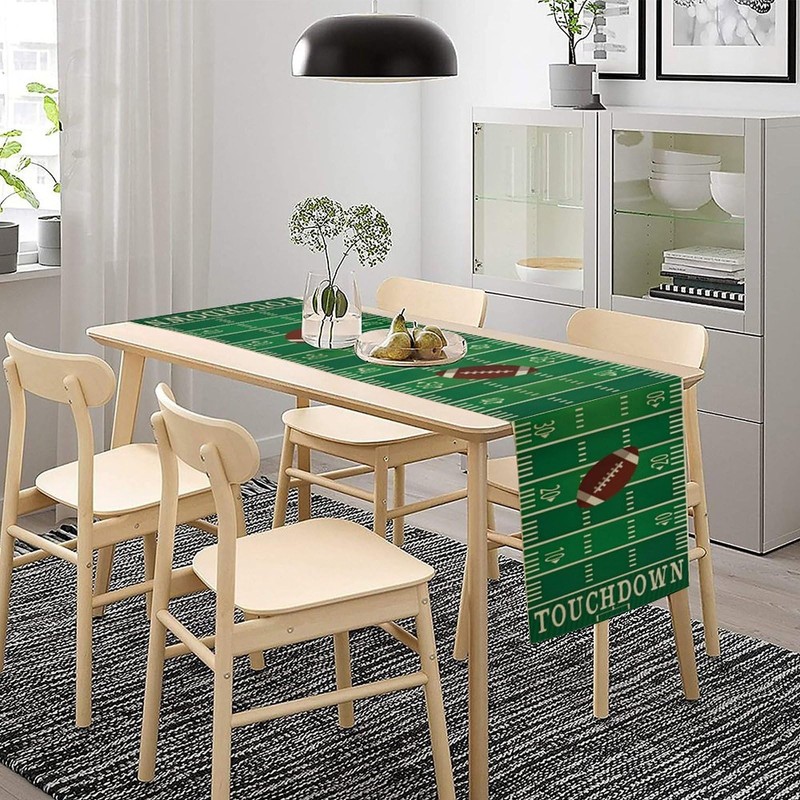Touch Down American Football Court Table Runner, Rugby Boy Fall