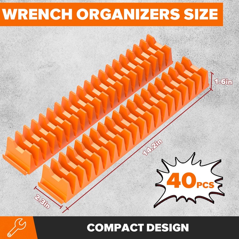 40PCS Modular Wrench Organizer Wrench Holder - Wrench Tool Organizers