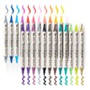 Transon 24 Colors Bold and Brush Dual-tip Acrylic Paint Marker