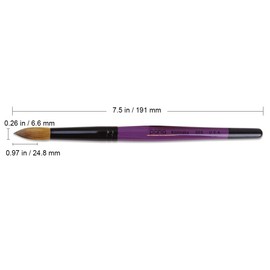 Professional Purple Wood Kolinsky Acrylic Nail Brush (Size: 6, 8, 10, 12, 14, 16, 18, 20, & 22) Pana Brand 100% Pure Kolinsky Hair (Size 20)