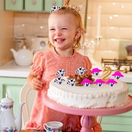 20 decoraciones para tartas de discoteca, 10 unidades, decoración para tartas de discoteca, 5 unidades, mini sombreros de vaquera, 5 unidades, mini sombreros de vaquero con estampado de vaca negra