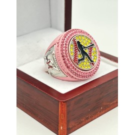 Discount Sports Rings, Softball Batter FINALIST RING — Player Award, assorted colors and gemstones (Pink)