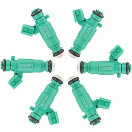 4 Holes ANGLEWIDE Set of 6 Fuel Injectors Compatible for 2010-2012 for Hyundai for Santa Fe, 2011-2012, 2014 for Kia for Sedona, 2011-2013 for Kia for Sorento 35310-3C400 Fuel Injector