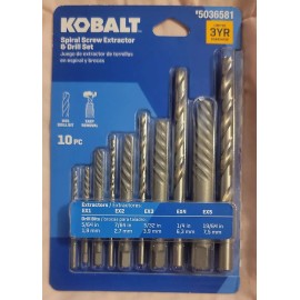 Kobalt 10 Pc Spiral Screw Extractor & Drill Set with HSS Drill Bit