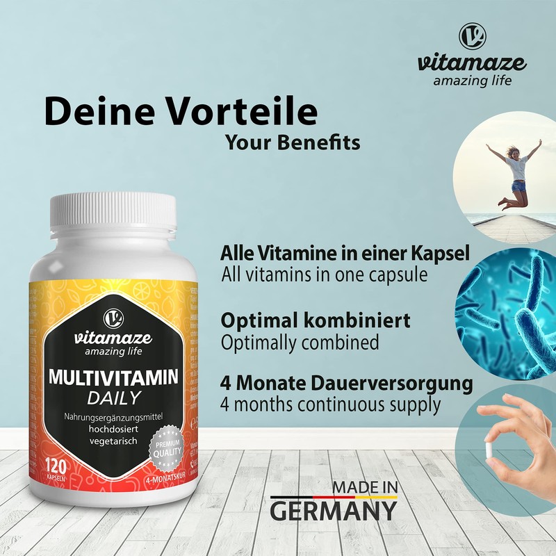 Multivitamin Capsules High Dose, 13 Vitamins A, B, C, D,