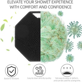 Qewro - Cepillo exfoliante corporal de silicona, exfoliante para el cuerpo con esponja de silicona, exfoliante para el cuero cabelludo, cepillo de limpieza de la piel, cepillo de baño y cuerpo para