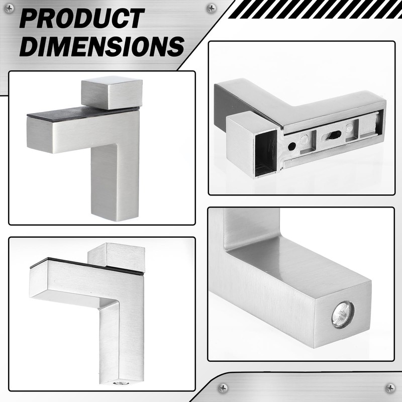 4 Pcs Solid Metal Adjustable Wood/Glass Shelf Bracket Wall Mount,