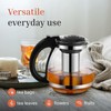 JS Gourmet 1500ml Glass Tea Pot with Infuser and Lid,