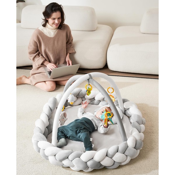 Baby Activity Gym Center, Play Mat with 7 Detachable Toys,