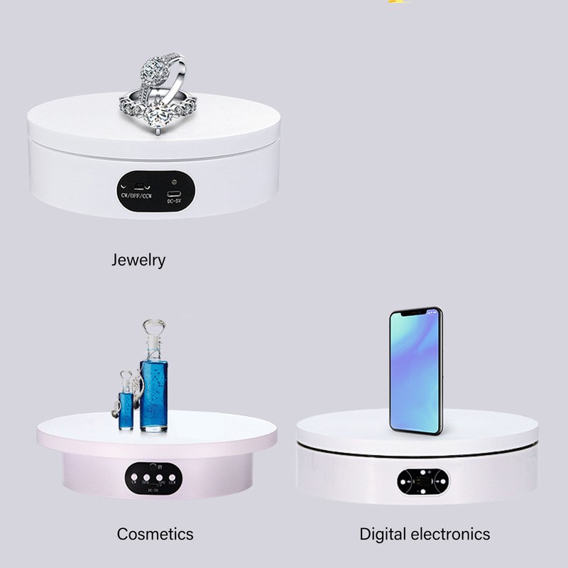Electric Turntable 360 Degree Rotating Product Photography Display Rechargeable Remote