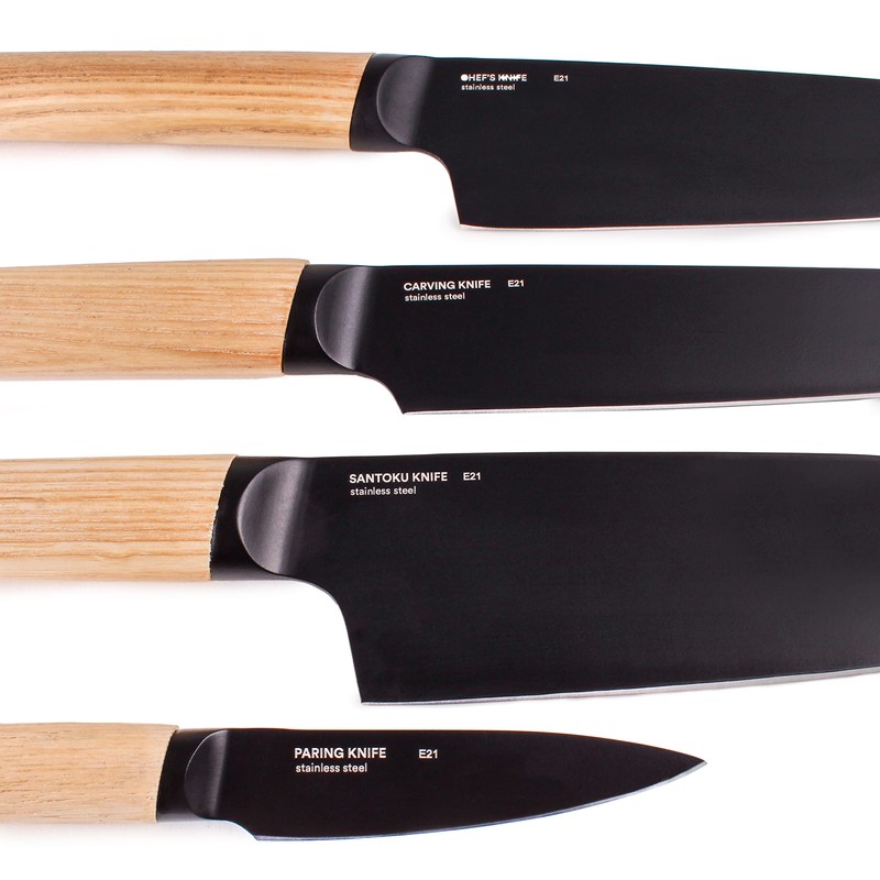 Berghoff Ron 4Pc Non-stick Kitchen Knife Set With Wood Handle