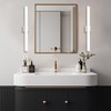 YHTlaeh Bathroom Vanity Light Brushed Nickel Square LED 31.5 inch