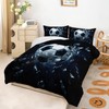 Black White Soccer Comforter 3Pcs Full Size Broken Ball Bedding