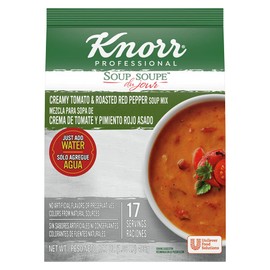 Knorr Professional Soup du Jour Creamy Tomato and Roasted Red Pepper Soup Mix No added MSG, 0g Trans Fat per Serving, Just Add Water (Pack of 4)