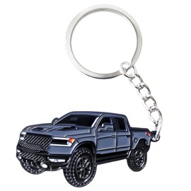 RUIHEDAHB Double-sided Car Keychain for Dodge RAM Key Chain Fob Cover Cool Mods Accessories (gray)