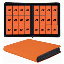 superaimi 12 Pocket 720 Pockets Trading Card Binder, Ringless Side Loading Card Holder Album, Trading Card Album Fit for YuGiOh, MTG, TCG, Game Cards, Sports, Business Cards (Orange)