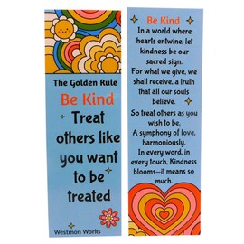 Golden Rule Bookmark Prayer Card Set Be Kind School Class Children's Bundle for Boys or Girls Made in The USA, Pack of 5