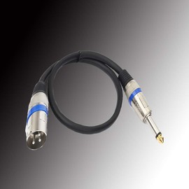 HTRUIYATY Xlr Male to 6.35 mm 1/4 Inch TS Jack Cable with Mono Plug, 3-Pin Audio Cable, Interconnect Microphone Cable, Speaker (2 M)