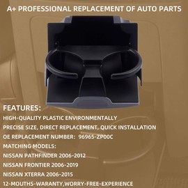 Dasbecan Gray Rear Seat Cup Holder Console Box Assembly Compatible with 2006-2012 Nissan Pathfinder 2006-2019 Nissan Frontier 2006-2015 Nissan Xterra 96965-ZP00A 96965-ZP00C 96965-ZP00D