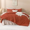 Andency Burnt Orange Oversized King Comforter 128''x120'', 3 Pieces Terracotta