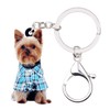 WEVENI Acrylic Cute Yorkshire Terrier Dog Keyring Pet Key Ring