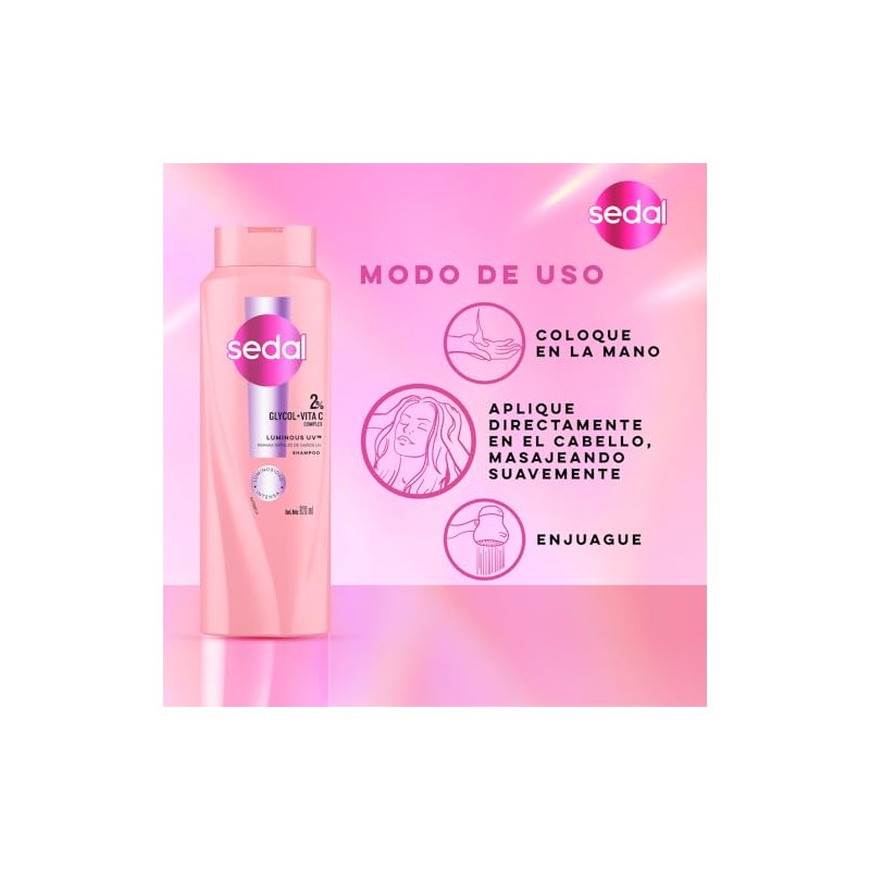 SEDAL Shampoo Luminous UV Luminosidad Intensa 620 mL