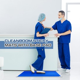 Nuanchu Adhesive Mat Frame Include 2 Tacky Dust Mats for Construction of 30 Sheets (60 Sheets Total) for Clean Room Science Lab Matting Laboratory Hospital Pets (Blue,18x36 Inches)