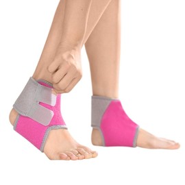 1 Pair Children's Ankle Brace Girls Boys Ankle Protection Sports Foot Wraps Ankle Support with Velcro Fastening, Ankle Brace, Sports Volleyball Basketball Skiing Needs (M Pink)