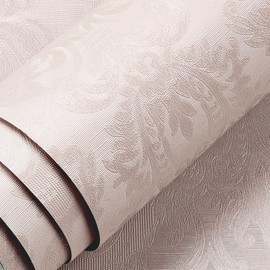 LACHEERY Pink Floral Damask Wallpaper Peel and Stick Wallpaper Pink Textured Fabric Wallpaper Self Adhesive Contact Paper Pink Wall Paper for Girls Bedroom Bathroom Cabinets Drawers Walls 15.8"x80"