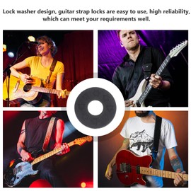 Pxiryanlow 12Pcs Black Guitar Strap Locks,Silicone Guitar Strap Blocks/Guitar Locks, Bass Guitar Strap Locks For Locking Guitar Strap Nice Processed Bass Accessories