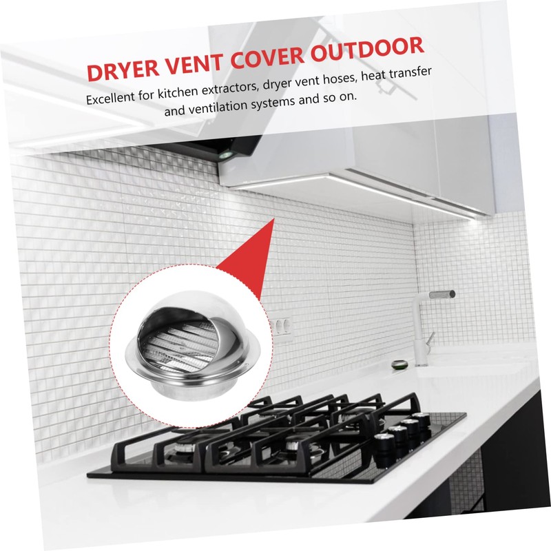 Tofficu Stainless Steel Exhaust Hood Vent Cover Round Soffit Vent