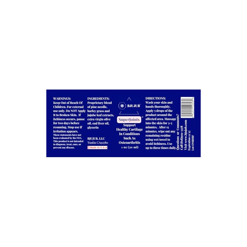 BJUJUB SUPERJOINTS Serum for Knees, Wrists, Elbows, Joints, and Supporting