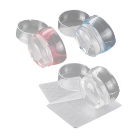 WOONEKY Nail Stamping Tool Kit Plate and Scraper 3 Sets Lightweight Portable for Nail Lovers