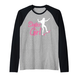Skateboarding Design for Girls Women Skateboard Skateboarder Raglan Baseball Tee