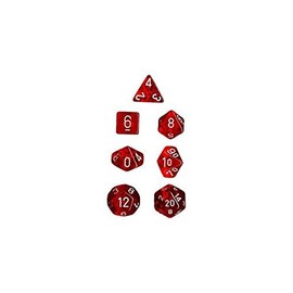 CHESSEX TRPGダイス/サイコロ Translucent Polyhedral(多面体) Red w/white 7個セット