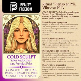 Sales Corporales para Vendas Frías - Cold Sculpt - Beauty Freedom -250g - Sales para Spa - Aceites Esencales de Romero, Lavanda y Pimienta Negra - Vit
