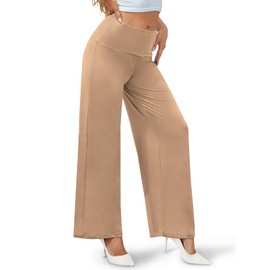 Arolina Women's Stretchy Wide Leg Palazzo Lounge Pants Casual Comfy High Waist Palazzo Pants Lightkhaki