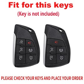 TECART Leather Key Fob Cover with Keychain Key Case Fit for Buick Buick Avenir Envision Encore Chevy Silverado Suburban Tahoe GMC Yukon Denali Sierra Key Case Cover Brown