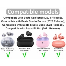 IiEXCEL 6 Pairs Studio Buds+ Ear Tips, Replacement S/M/L 3 Size Soft Rubber Silicone Flexible Eartips Skin Cover Fit in Case Compatible with Beats Solo Buds/Studio Buds/Fit Pro - Translucent