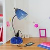Simple Designs LD1015-CBL-LB 19.5" Flossy Organizer Desk Lamp with Charging
