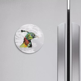 Unbranded Himalayan Monal Bird Triangulated Animal | 4'' X 4'' Round Decorative Magnet