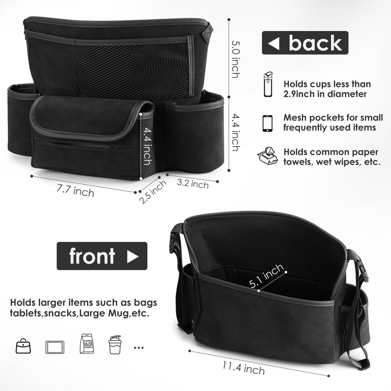 Sancaral Leather Car Seat Organizer for Handbag/Purse – Fits Between
