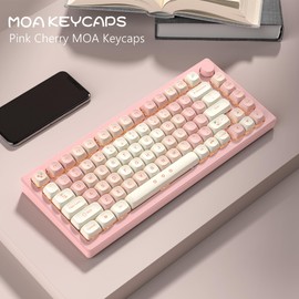 Womier PBT Keycaps – Teclas 75 por ciento, MOA Keycaps Dye-Sublimation, juego de teclas de teclado personalizadas para teclado mecánico Cherry MX 61/64/68/84/87/100/104/108