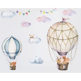 DaraBaby Vinil Decorativo Infantil Globo Aerostático Animales Niños