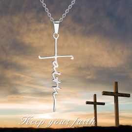 HARMONY BOLA Cross Pendant Necklace 925 Sterling Silver Jewellery Gift for Women, Silver